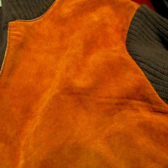 🦊 Vintage Genuine Suede Tan & Chocolate Brown Jacket - M - Picture 16 of 16